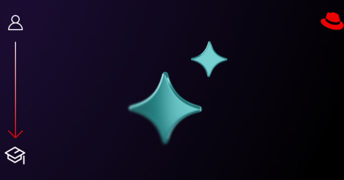 AI sparkles and a tiny red hat on a dark background