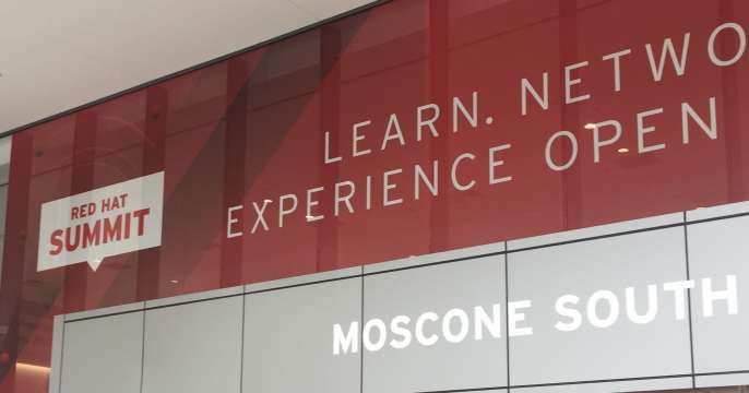 Red Hat Summit signage at Moscone South