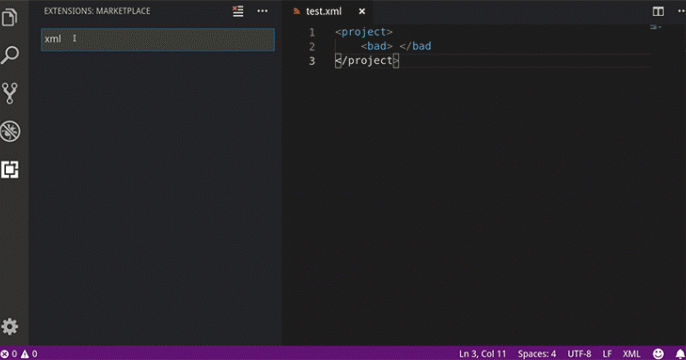 XML VSCode Extension