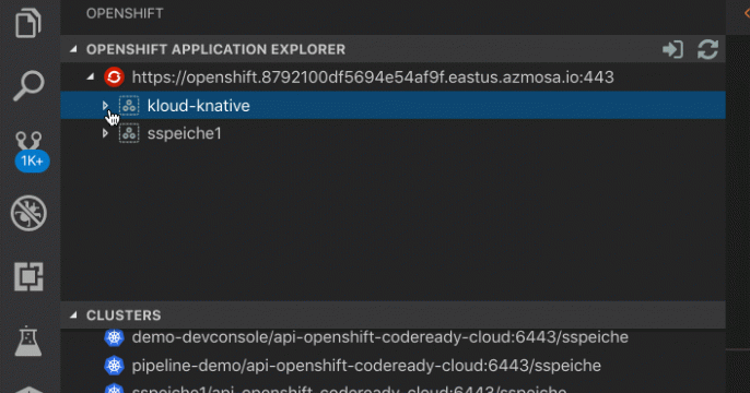 VS Code Plugin for OpenShift