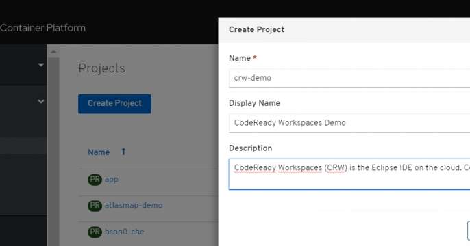Creating New Openshift Project