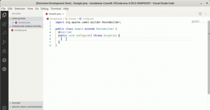 Java Completion For Standalone Camel K Files with VS Code extension 0.11.0