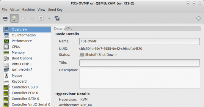 VM hardware configuration