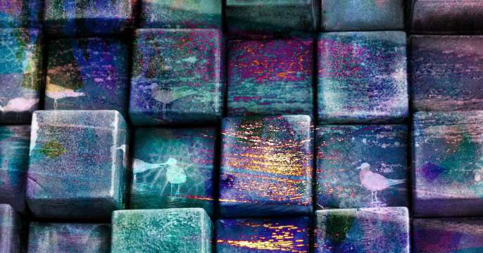 A stack of nicely-painted cubes