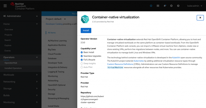 The OpenShift Container-Native Virtualization Operator