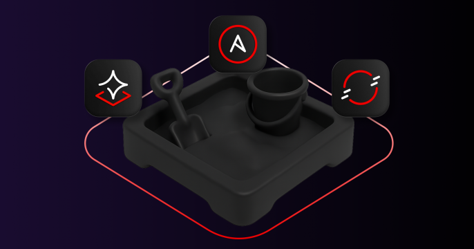 The Ansible, OpenShift and AI icons connected by a line