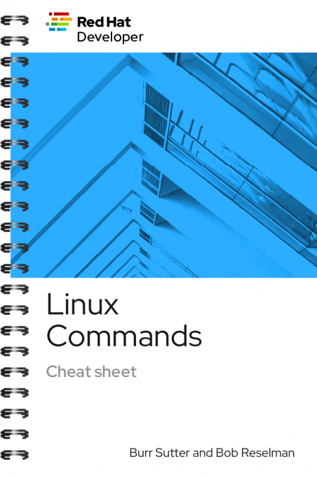 Linux Commands cheat sheet cover image from Red Hat.