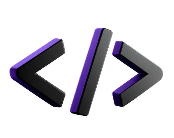 greater than and less than signs separated by a slash