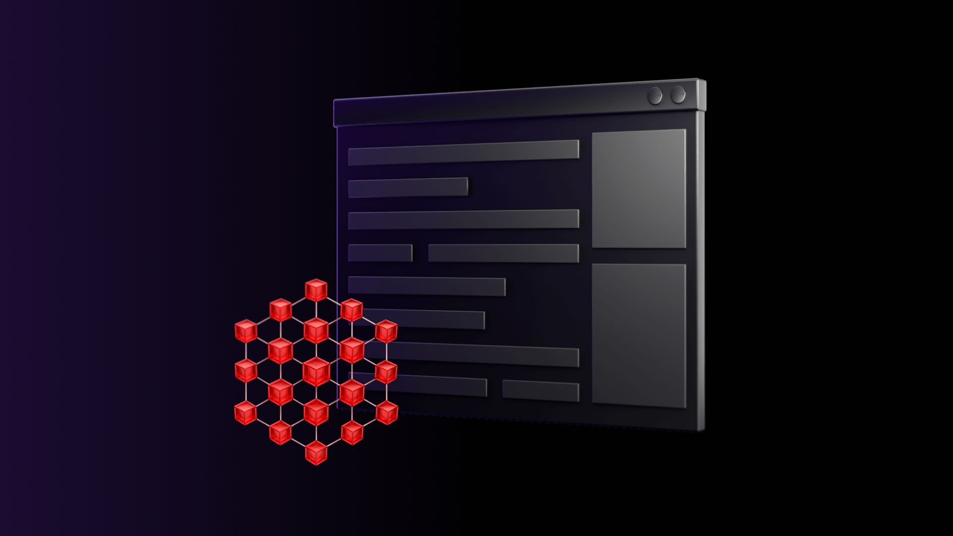 A code editor window with an AI model overlaid on top