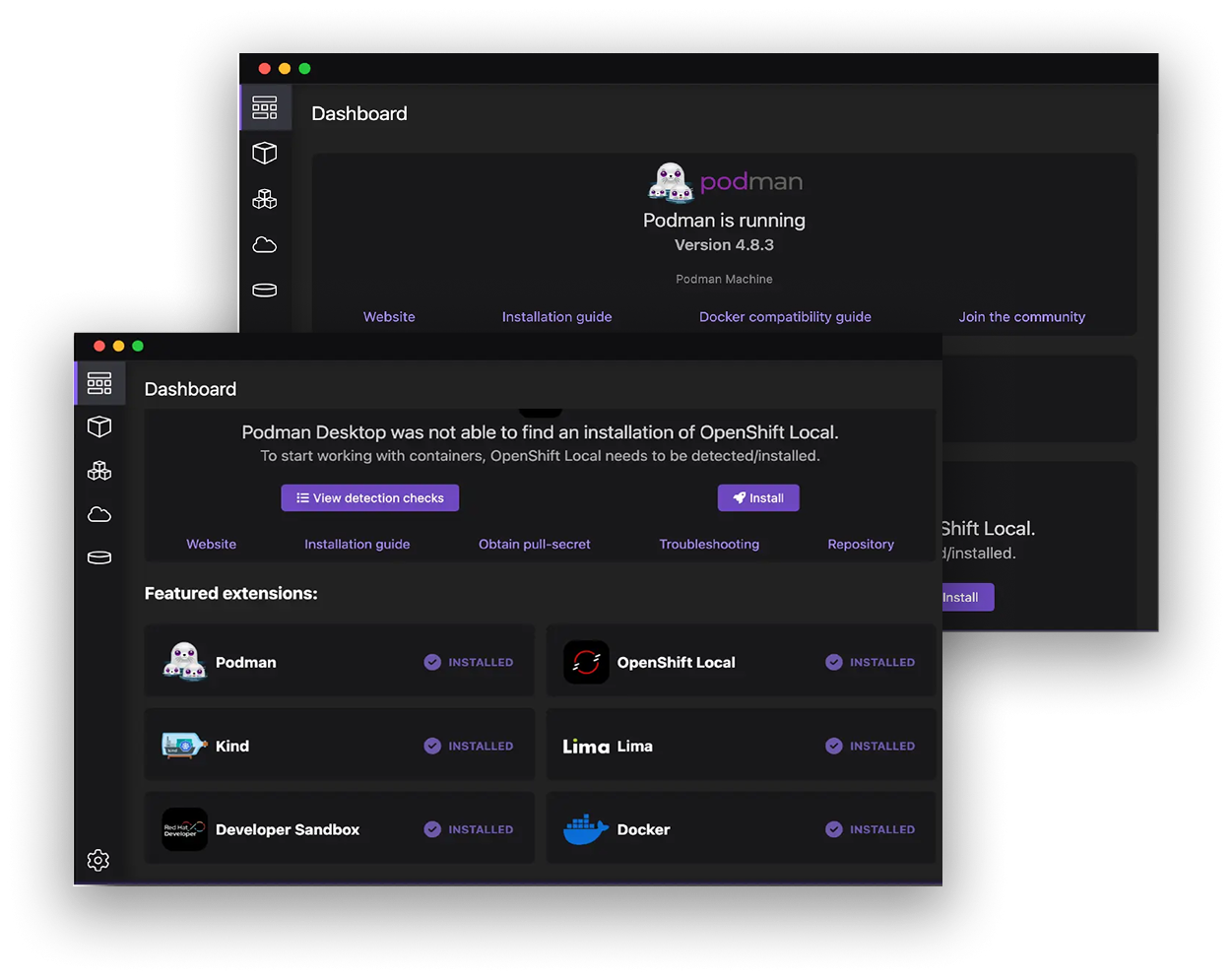Image of the Podman Desktop user interface