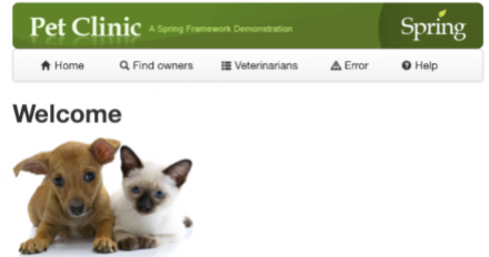 Pet Clinic sample application