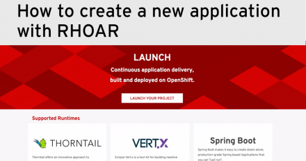 Red Hat OpenShift Application Runtimes launcher