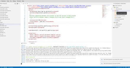 A screenshot of the build file for the MicroProfile OpenTracing quickstart project.