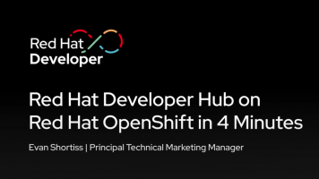 Red Hat Developer Hub on Red Hat OpenShift in 4 minutes