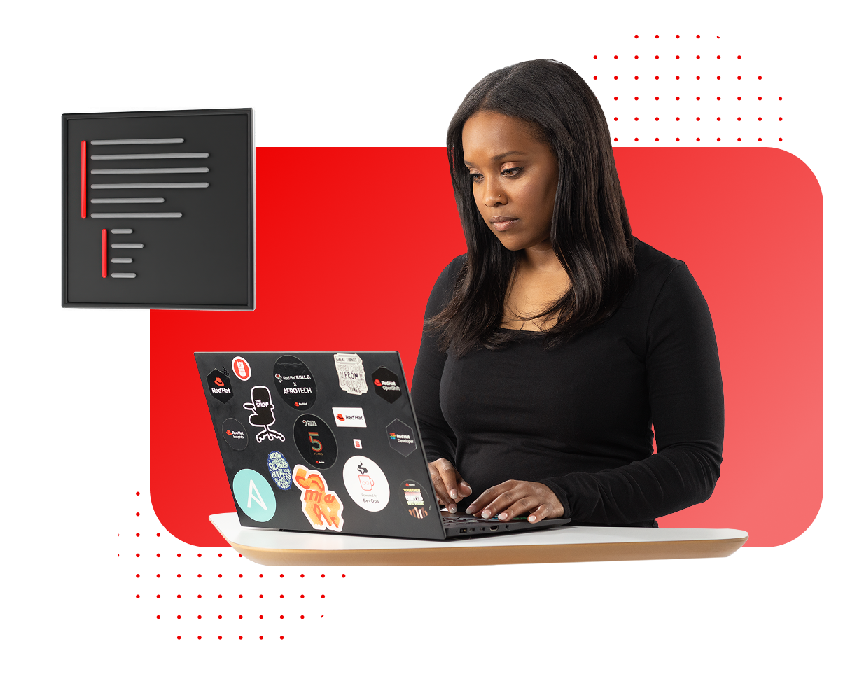 Developer working at her computer